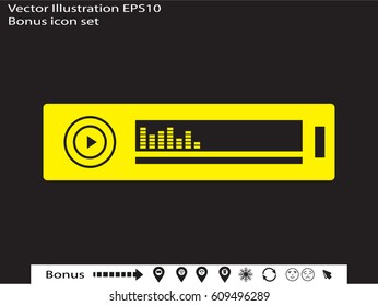 Car Radio, Icon, Vector Illustration Eps10