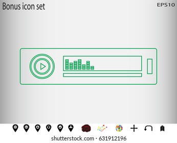 Car Radio, Icon, Vector Illustration Eps10