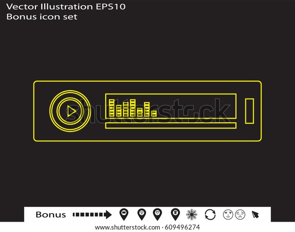car radio, icon,\
vector illustration eps10