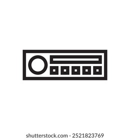 Car radio line icon, automotive parts icon, vector design illustration. 