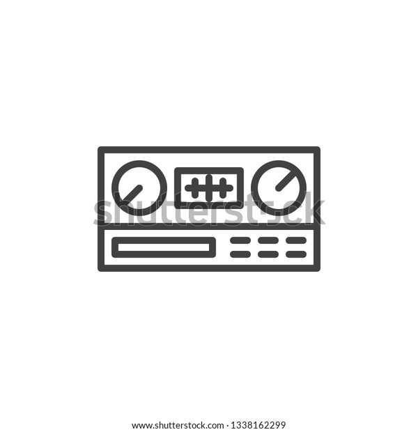Car radio\
line icon. linear style sign for mobile concept and web design.\
Radio Receiver outline vector icon. Symbol, logo illustration.\
Pixel perfect vector\
graphics