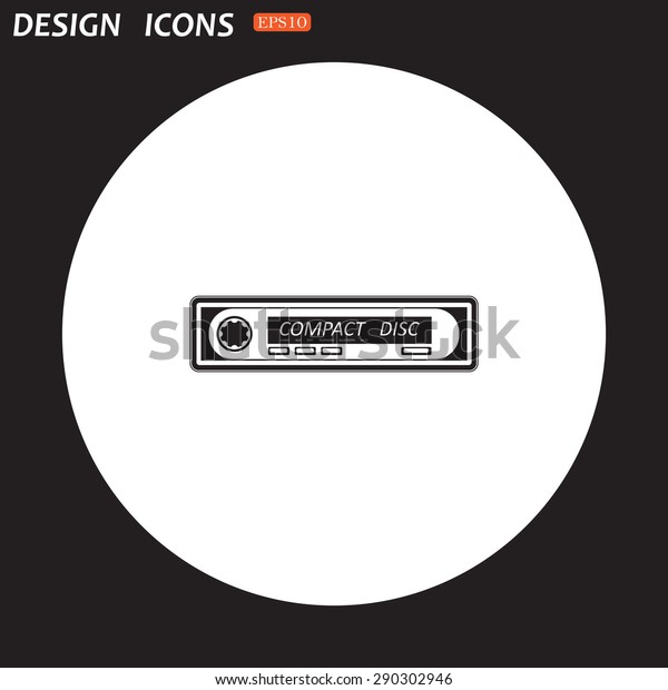 Car radio.\
Modern Car Audio. icon. vector\
design