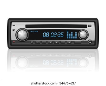 Car Radio On A White Background. Vector Illustration.