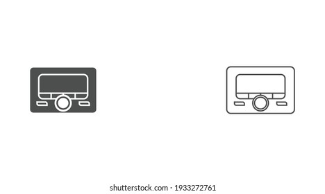 Car Radio Outline And Filled Vector Icon Sign Symbol 