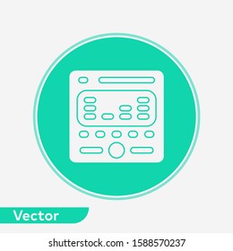 Car radio vector icon sign symbol