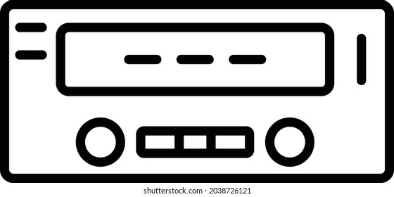 Car Radio Vector Line Icon Design
