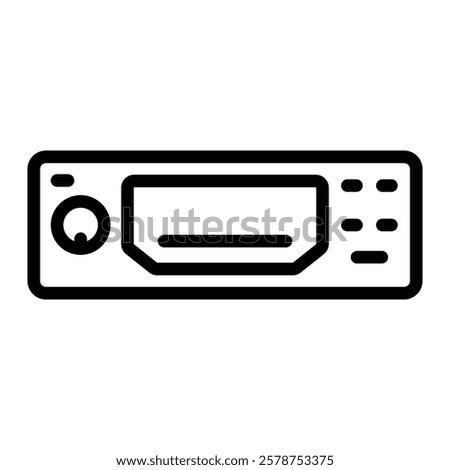 Car Radio Vector Line Icon Design