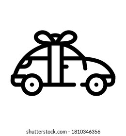 car raffle line icon vector. car raffle sign. isolated contour symbol black illustration