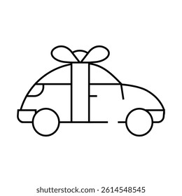 car raffle line icon vector. car raffle sign. isolated contour symbol black illustration