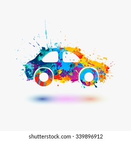 Car rainbow splash icon