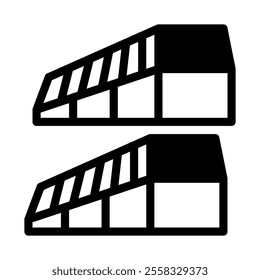 Car ramp icon solid style transparent