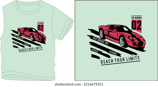 CAR REACH YOUR LIMIT t shirt graphic design vector illustration \