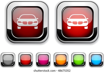 Auto realistische Symbole. Leere Schaltflächen sind im Lieferumfang enthalten.