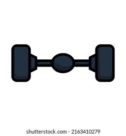Car Rear Axle Icon. Editable Bold Outline With Color Fill Design. Vector Illustration.