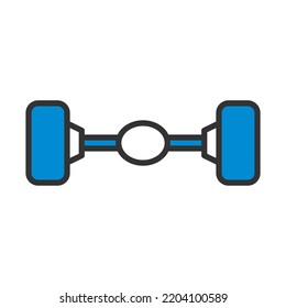 Car Rear Axle Icon. Editable Bold Outline With Color Fill Design. Vector Illustration.
