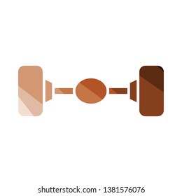 Car rear axle icon. Flat color design. Vector illustration.