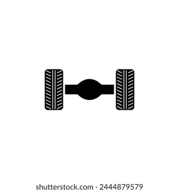 Car Rear Axle Suspension flat vector icon. Simple solid symbol isolated on white background