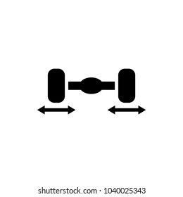 Car Rear Axle, Tire Width vector icon. Simple flat symbol on white background
