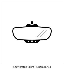 Car Rear View Mirror Icon Vector Art Illustration