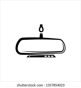 Car Rear View Mirror Icon Vector Art Illustration