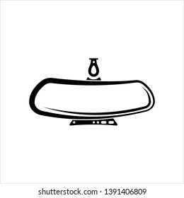 Car Rear View Mirror Icon Vector Art Illustration