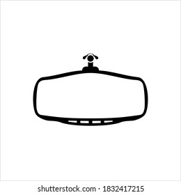 Car Rear View Mirror Icon Vector Art Illustration