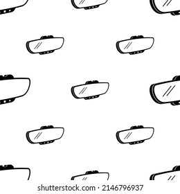 Auto-Rücken-Blick-Spiegelsymbol nahtlose Muster-Vektorgrafik-Illustration