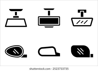 Car rear view mirror icon set. vector illustration on white background