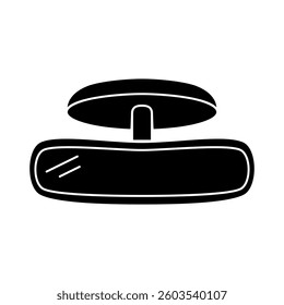 car rear view mirror icon, simple flat style, illustration, logo sign symbol pictogram template, for ui or ux isolated on white for mobile app, editable