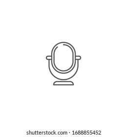 Car rear view mirror vector icon symbol isolated on white background