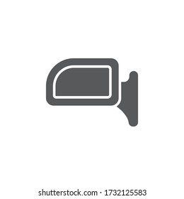 Car rear view mirror vector icon symbol isolated on white background