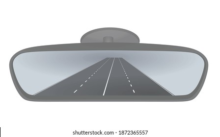 Car rear view mirror. vector illustration