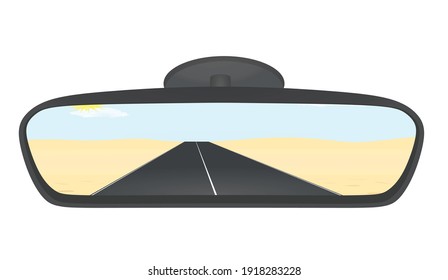 Car rear view mirror. vector illustration