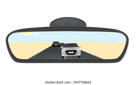 Car rear view mirror. vector illustration