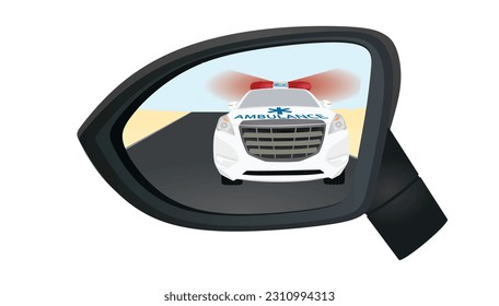 Espejo retrovisor del coche. ilustración vectorial