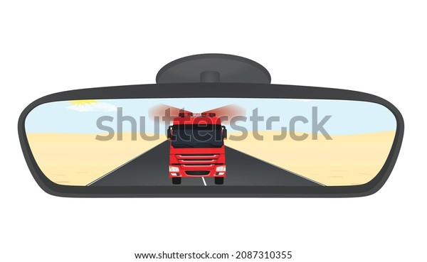 Car rear view\
mirror. vector\
illustration