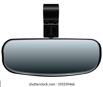 Car Rearview Mirror For Additional Fastening. Vector Illustration.