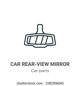 Car rear-view mirror outline vector icon. Thin line black car rear-view mirror icon, flat vector simple element illustration from editable car parts concept isolated on white background