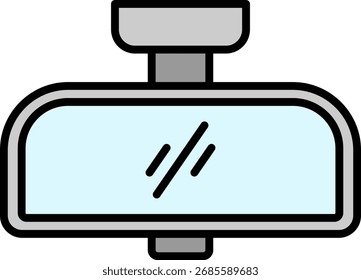 Auto Rückansicht Spiegel Vektor Symbol Illustration