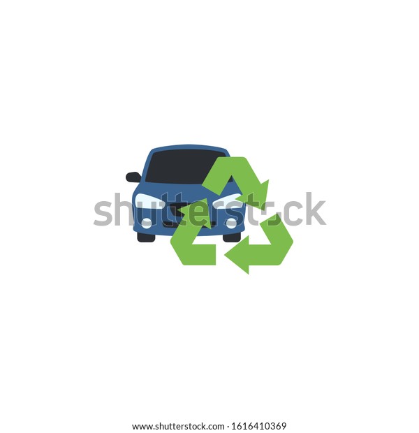 car recycling\
creative icon. From Recycling icons collection. Isolated car\
recycling sign on white\
background