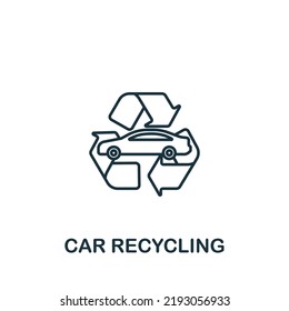 Car Recycling icon. Line simple icon for templates, web design and infographics