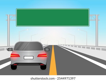 Car Red Brake Light. Car Back Light. Driver Pressing on Brake Pedal of a Car. Vector Illustration. 