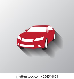 Car red icon logo symbol -  use blend shadow -  vector illustration