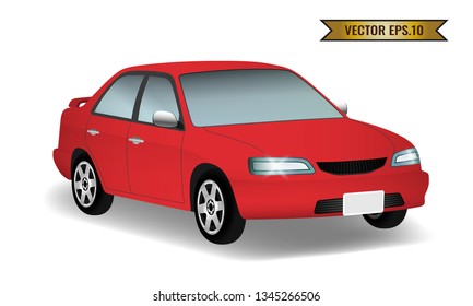 Car red isolate on the background. Ready to apply to your design. Vector illustration.