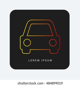 Car Red & Orange gradient attractive line thin icon / logo design