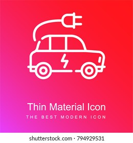 Car red and pink gradient material white icon minimal design