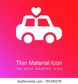 Car red and pink gradient material white icon minimal design