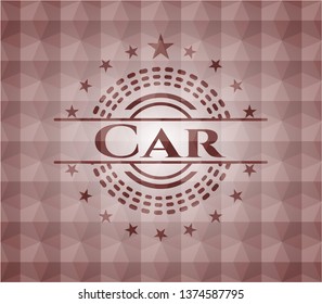 Car  red polygonal badge. Seamless.