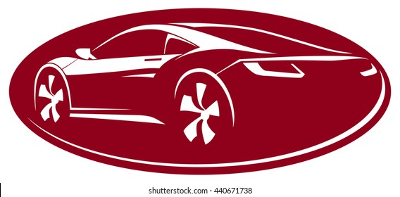 Car Red and White Abstract Lines Vector. Logo. Vector illustration