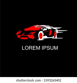 car red and white simple design template